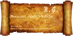 Menczel Gyárfás névjegykártya
