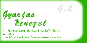 gyarfas menczel business card